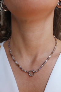 Collana Abu Dhabi Kunzite - Girocollo realizzato a mano in pietra kunzite - Collezione Abu Dhabi