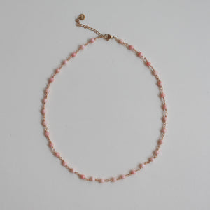 Collana Alba d'Estate - Agata Naturale Rosa  - Waterproof - Collezione Under The Sea