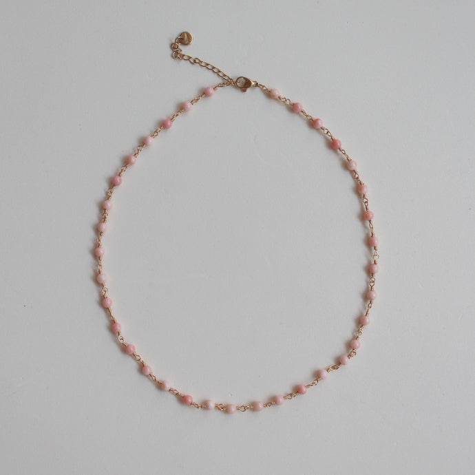 Collana Alba d'Estate - Agata Naturale Rosa  - Waterproof - Collezione Under The Sea