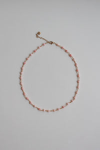 Collana Alba d'Estate - Agata Naturale Rosa  - Waterproof - Collezione Under The Sea