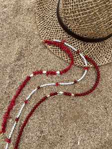 Collana Gianira - In Madreperla e Corallo Rosso - Collezione Under The Sea