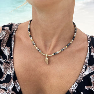 Collana Zanzibar - Realizzata a mano in amazzonite, pietra di sole e argento - Collezione World Tour