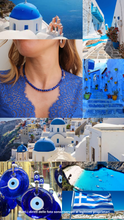 Carica l&#39;immagine nel visualizzatore di Gallery, Collana Blu Grecia - Chocker realizzato a mano - L&#39;artigianato per tutti
