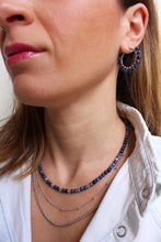 Carica l&#39;immagine nel visualizzatore di Gallery, Collana Moonlight - Girocollo in sodalite e pepite argento - Collezione Bubble
