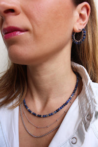 Collana Moonlight - Girocollo in sodalite e pepite argento - Collezione Bubble