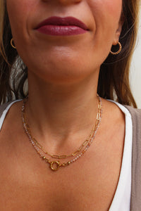 Collana Biscotto  - In argento placcato oro - Collezione Basic