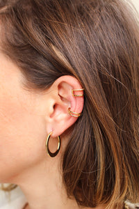 Ear cuff Double - Cerchietto mono Orecchino in ottone placcato oro - Collezione Mono Orecchini